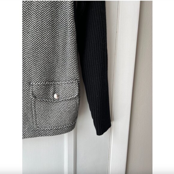 Lauren Ralph Lauren Ribbed Herringbone Zip Front Cardigan Sweater - Picture 4 of 6